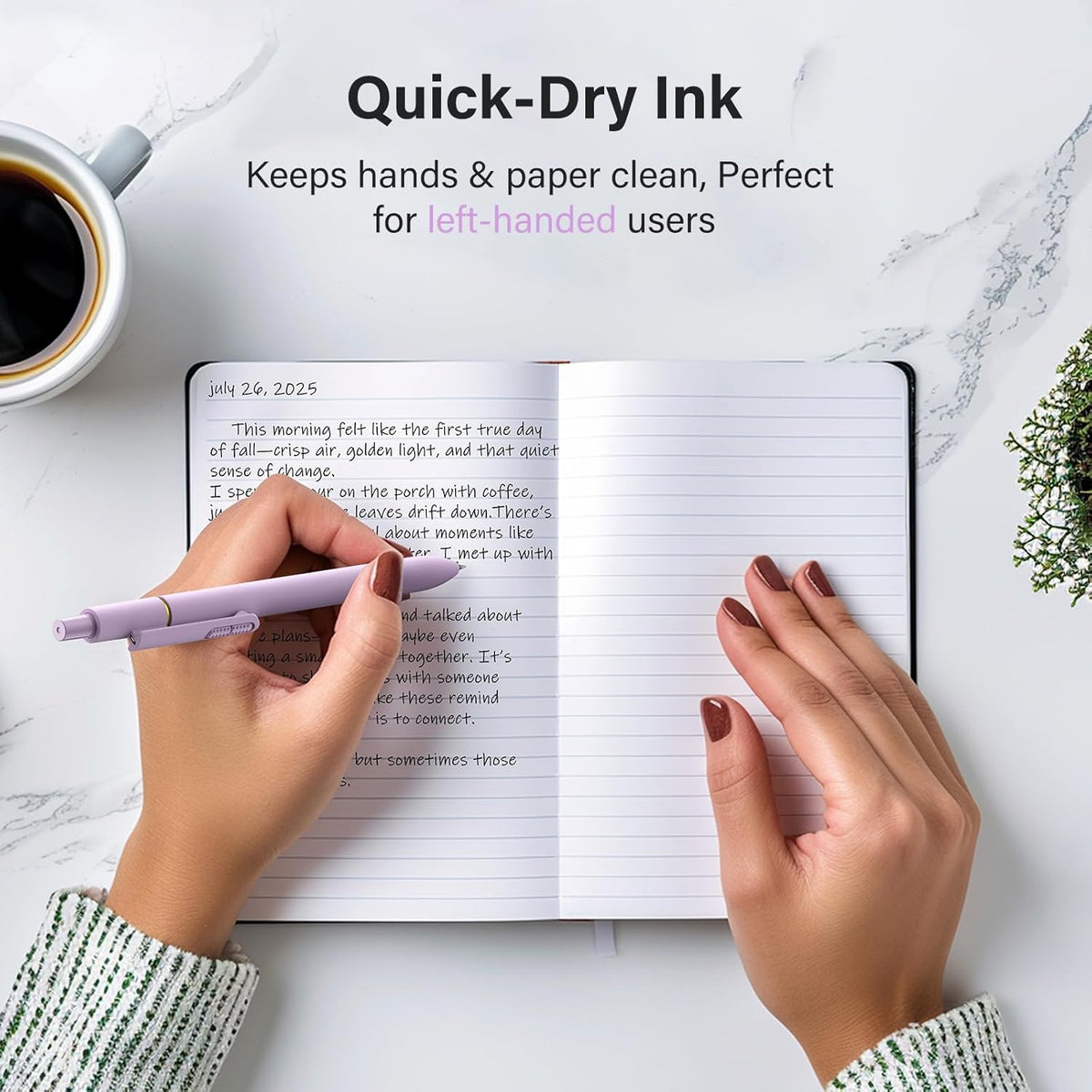 inkipen 8-Pack Gel Pens | 0.5mm Gel Pen | Black Ink Pen | Fine Point Pen | Retractable Pen | School and Office Pen - PuriLite