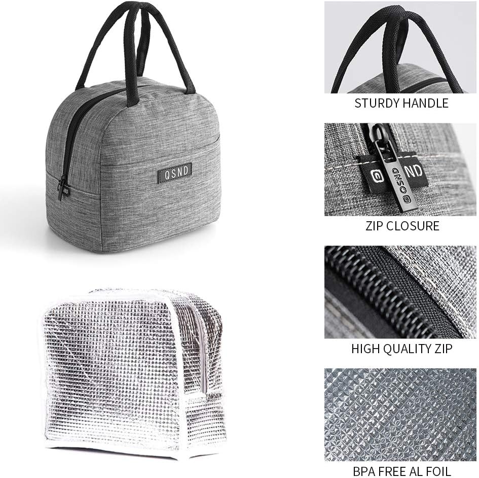 HiPretty 2 Pack Lunch Bags, Insulated Tote Boys Girls Lunch Box, Freezable Leakproof Lunch Bag for Women Men and Kids (Gray, Green) - PuriLite