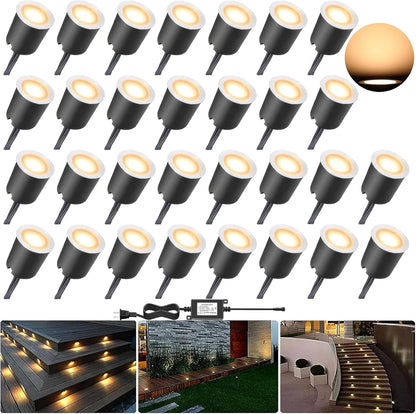 Rnehon LED Deck Lights Recessed Ø30mm Warm White - PuriLite