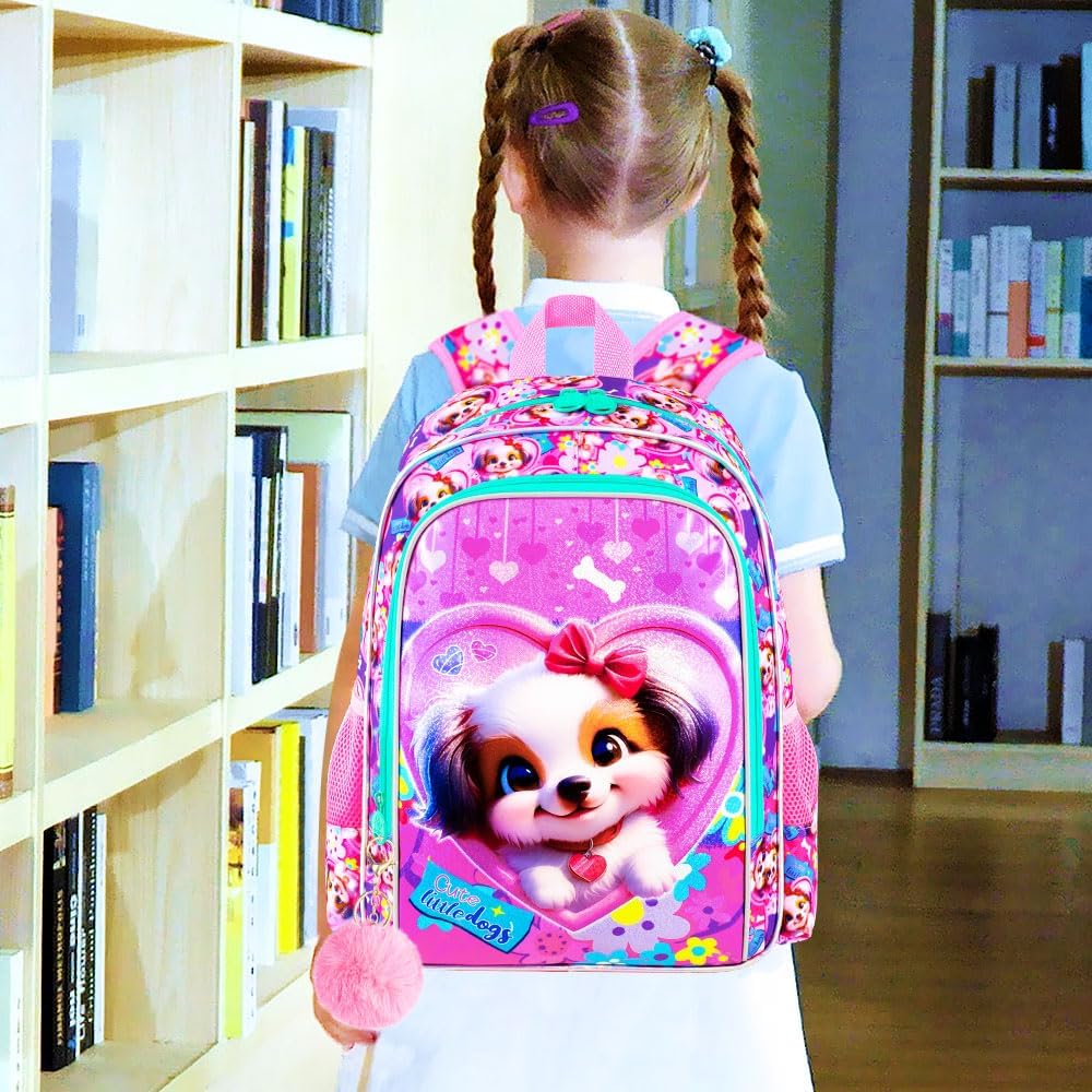 3pcs Backpack for Boys and Girls, 16” Kids Kindergarten Bookbag with Lunch Box, Cute Elementary Backpacks for Boy Girl - PuriLite
