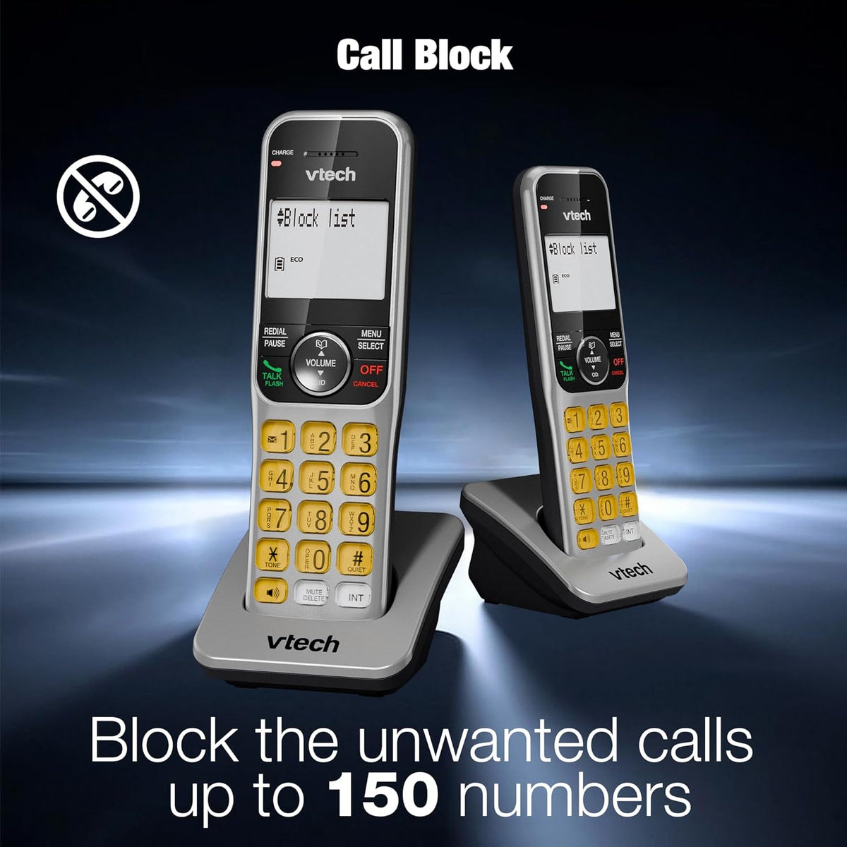 VTech DECT 6.0 1-Handset Corded/Cordless Phone for Home with Answering Machine, Call Blocking, Caller ID, Large Backlit Display, Duplex Speakerphone, Intercom, Landline Line-Power: VG208 - PuriLite