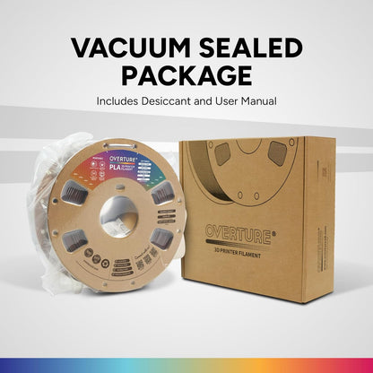 OVERTURE PLA Filament 1.75mm PLA 3D Printer Filament, 1kg Cardboard Spool (2.2lbs), Dimensional Accuracy +/- 0.02mm, Fit Most FDM Printer (Black 1-Pack) - PuriLite