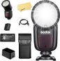 Godox V1 V1-C V1C Round Head Camera Flash for Canon Flash Speedlite Speedlight Light,76Ws 2.4G TTL1/8000 HSS,480 Full Power Shots,1.5s Recycle Time,2600mAh Li-ion Battery,10 Levels LED Modeling Lamp - PuriLite