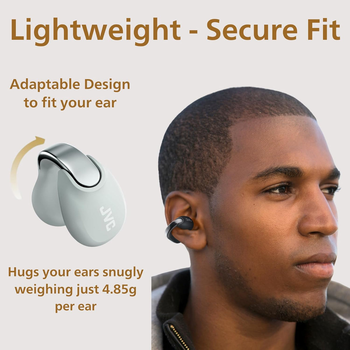 JVC nearphones Open Ear-Cuffs Wireless Headphones with Clasp Mechanism, Multipoint, Single Ear use, BT 5.3, Long Battery Life (up to 24 Hours) - HA-NP1T-A Teal Blue - PuriLite