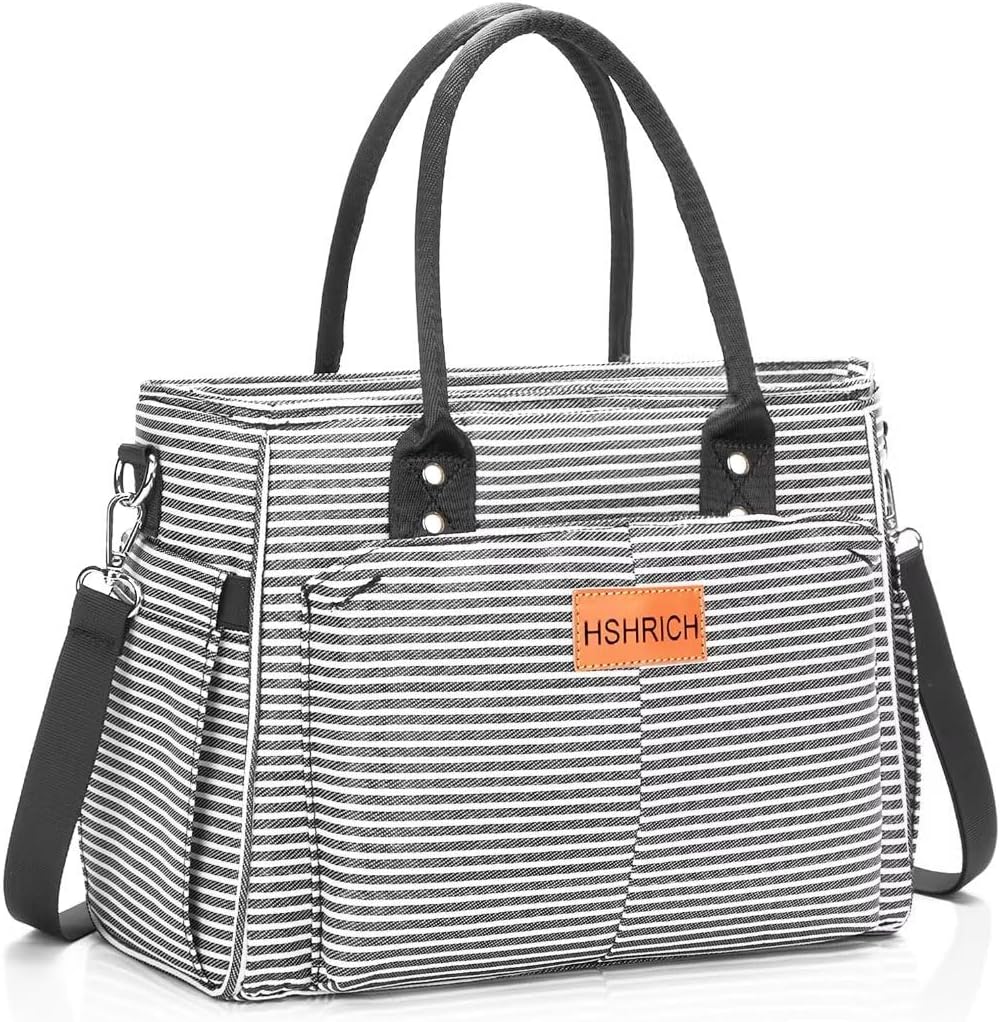 Lunch Bag for Women, Insulated Lunch Box for Work, Large Leakproof Cooler Purse with Side Pockets & Removable Shoulder Strap Women's Lunch Tote Bag for Picnic Work Beach Cute Lunch Bags (Heart) - PuriLite