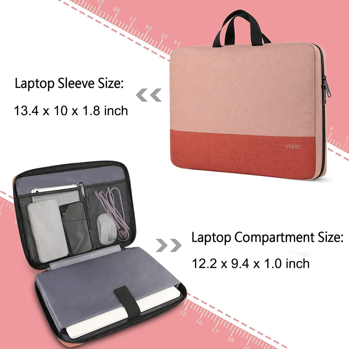 Ytonet Laptop Sleeve, 15.6 inch TSA Laptop Bag Laptop Case Water Resistant Computer Carrying Bag Compatible for Lenovo, HP, Dell, Asus Notebook, Gifts for Men Women, Grey - PuriLite