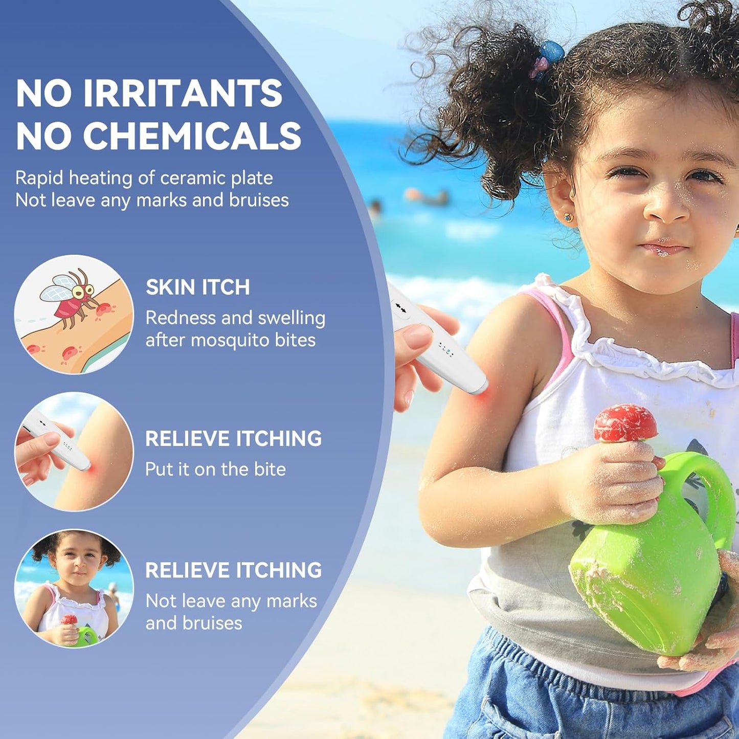 Berrcom Insect Sting and Bite Relief Stick, Chemical-Free Treatment of Insect Bites for Symptom Relief from Itching and Swelling Rechargeable Bug Bite Itch Relief Thing for Mosquito Bites - PuriLite