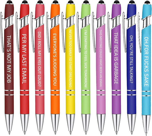 Funny Pens Negative Sarcastic Hilarious Quotes Work Ballpoint Pens Sarcastic Ballpoint Pens for Adults Office Supplies for Coworker Women Men Work Colleague Favors - PuriLite