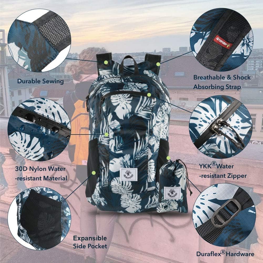 4Monster Hiking Daypack,Water Resistant Lightweight Packable Backpack for Travel Camping Outdoor - PuriLite