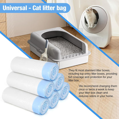 Cat Litter Box Liners, 120 Count Large Cat Litter Bags Thickened Cat Litter Waste Receptacles Bags Automatic Self Cleaning Cat Litter Box Liner, Universal Compatible for Most Litter Boxs - PuriLite