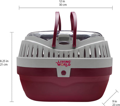 Living World 60888 Pet Carrier, Red/Grey, Large - PuriLite