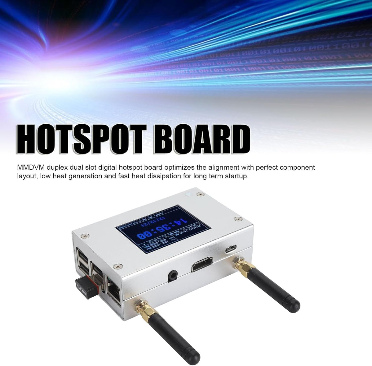 MMDVM Digital Hotspot Board, Multi Mode Digital Voice Modem with 8G Memory Card, Aluminum Housing, Support C4FM DMR DSTAR P25 for HAM Radio - PuriLite