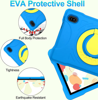 Kids Tablet Android 14 Tablet, 2025 Newest 10.1 inch Tablets, 20GB+128GB/1TB Expandable, Tablets with WiFi 6, Octa-Core, Widevine L1, Parental Control, Dual Camera, Bluetooth 5.0, Tablet EVA - Blue - PuriLite