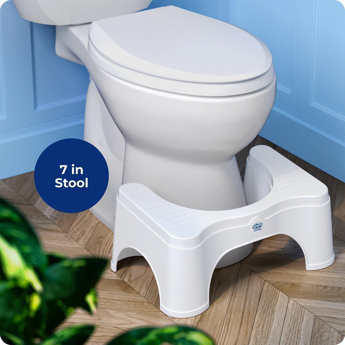 Squatty Potty Original Toilet Stool 2.0 Base 7", White, 1 Count - PuriLite