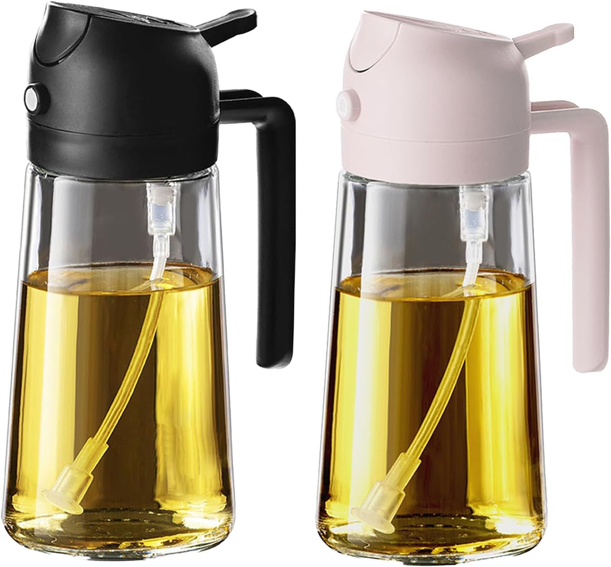 Purilite Select 470ml Glass Oil Sprayer &amp; Dispenser Bottle – 2-in-1 Flip Top - PuriLite