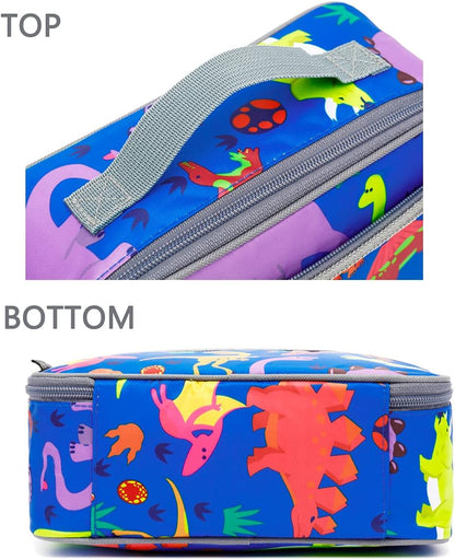 FlowFly Kids Lunch Box Insulated Soft Bag Mini Cooler Back to School Thermal Meal Tote Kit for Girls, Boys, Black - PuriLite