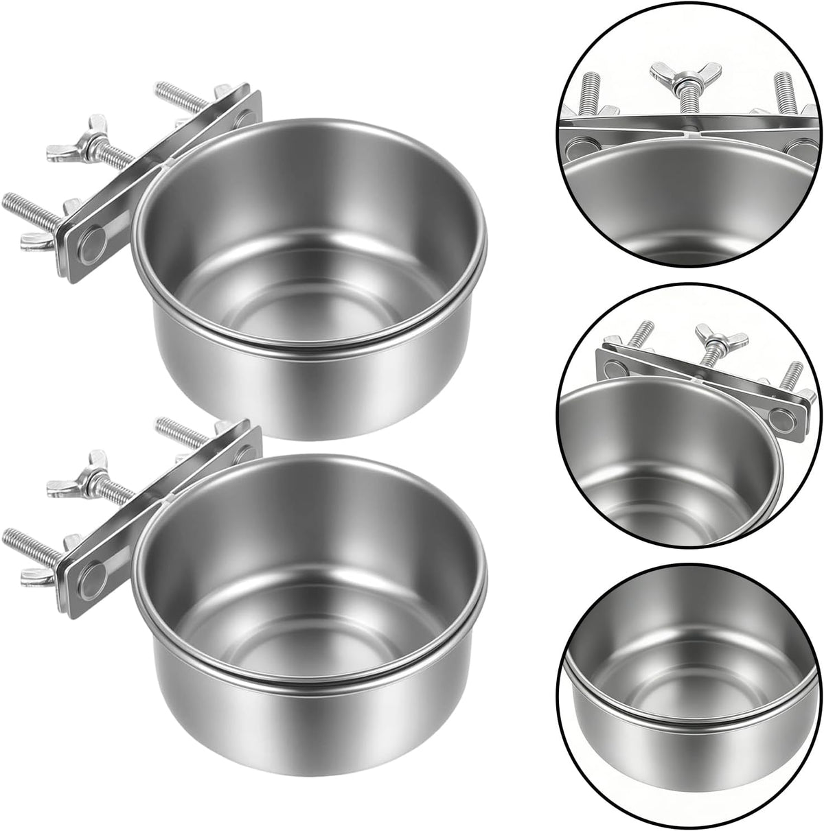 Bird Food Bowl 2-Piece Spill-Proof Pet Supplies Bird Feeding & Watering Supplies for Cage for Pigeon Small Animal Chicken Chinchilla Mouse Indoor Coops Aviaries