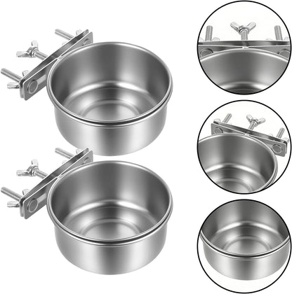 Bird Food Bowl 2-Piece Spill-Proof Pet Supplies Bird Feeding & Watering Supplies for Cage for Pigeon Small Animal Chicken Chinchilla Mouse Indoor Coops Aviaries