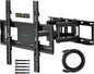 BONTEC TV Wall Mount, Full Motion Bracket for 23-70 Inch TVs, Holds Up to 99lbs, Max VESA 400x400mm, Fits 32 40 50 55 65 Inch LED OLED LCD Flat and Curved Screens, Tilt Swivels with 6 Arms - PuriLite