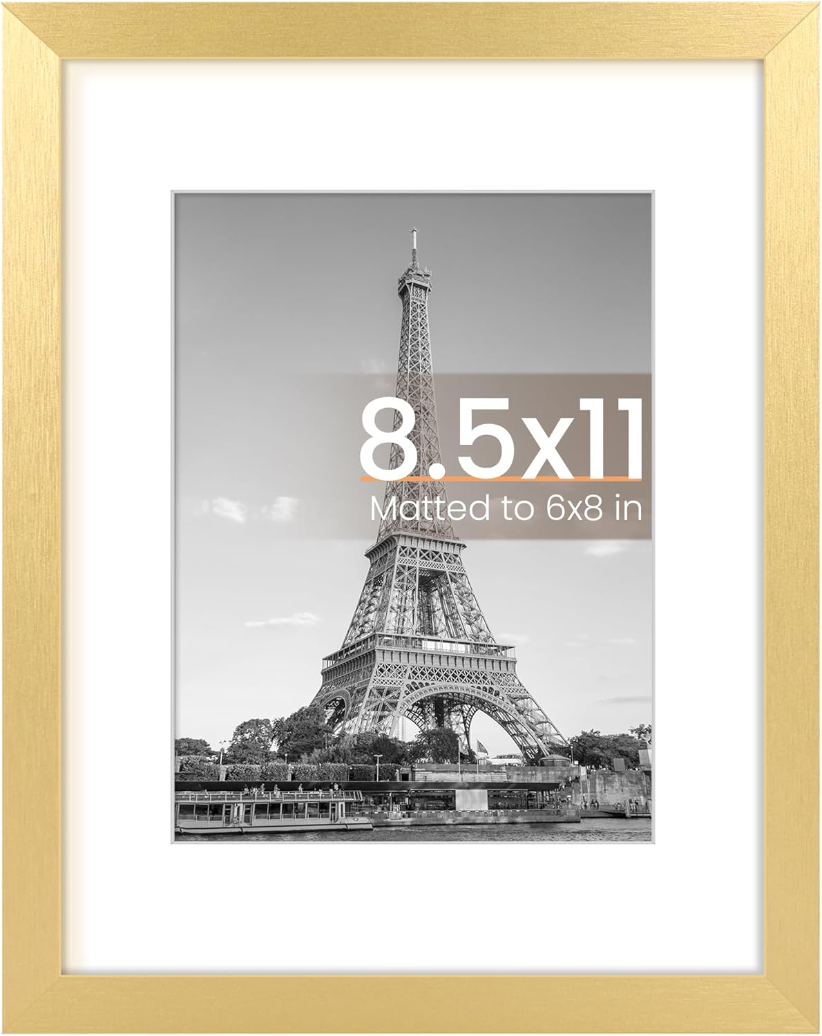 upsimples 11x14 Picture Frame, Display Pictures 8x10 with Mat or 11x14 Without Mat, Wall Hanging Photo Frames, Black - PuriLite