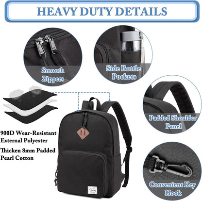 VASCHY Lightweight School Backpack for Women with Sleeve for 14" Laptop - PuriLite