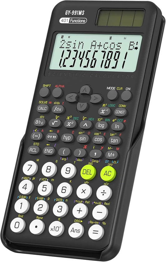 ROATEE 991MS Scientific Calculator | Engineering Calculator | School Calculator | Middle School Calculator | 2-Line Display Calculator | Solar & Battery Powered Calculator - PuriLite