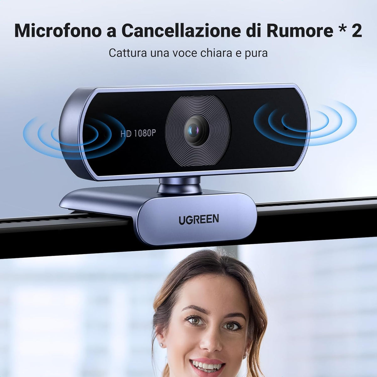 UGREEN 2K Webcam, Webcam for PC Ultra HD 1440P Computer Camera with Microphone, PC Camera with Privacy Cover, USB-A Web Camera for Streaming, Conferencing, Video Calling, Zoom, Skype, Teams, Facetime - PuriLite