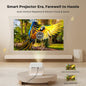 [360°Rotation Stand] Mini Projector Bluetooth 5.2 & WiFi 6: Electric Focus+Auto Keystone, 1080P Portable Projector, Zoom, Lisowod Smart Projector, Outdoor Movie Projecteur for TV Stick/PS5/HDMI/Phone - PuriLite