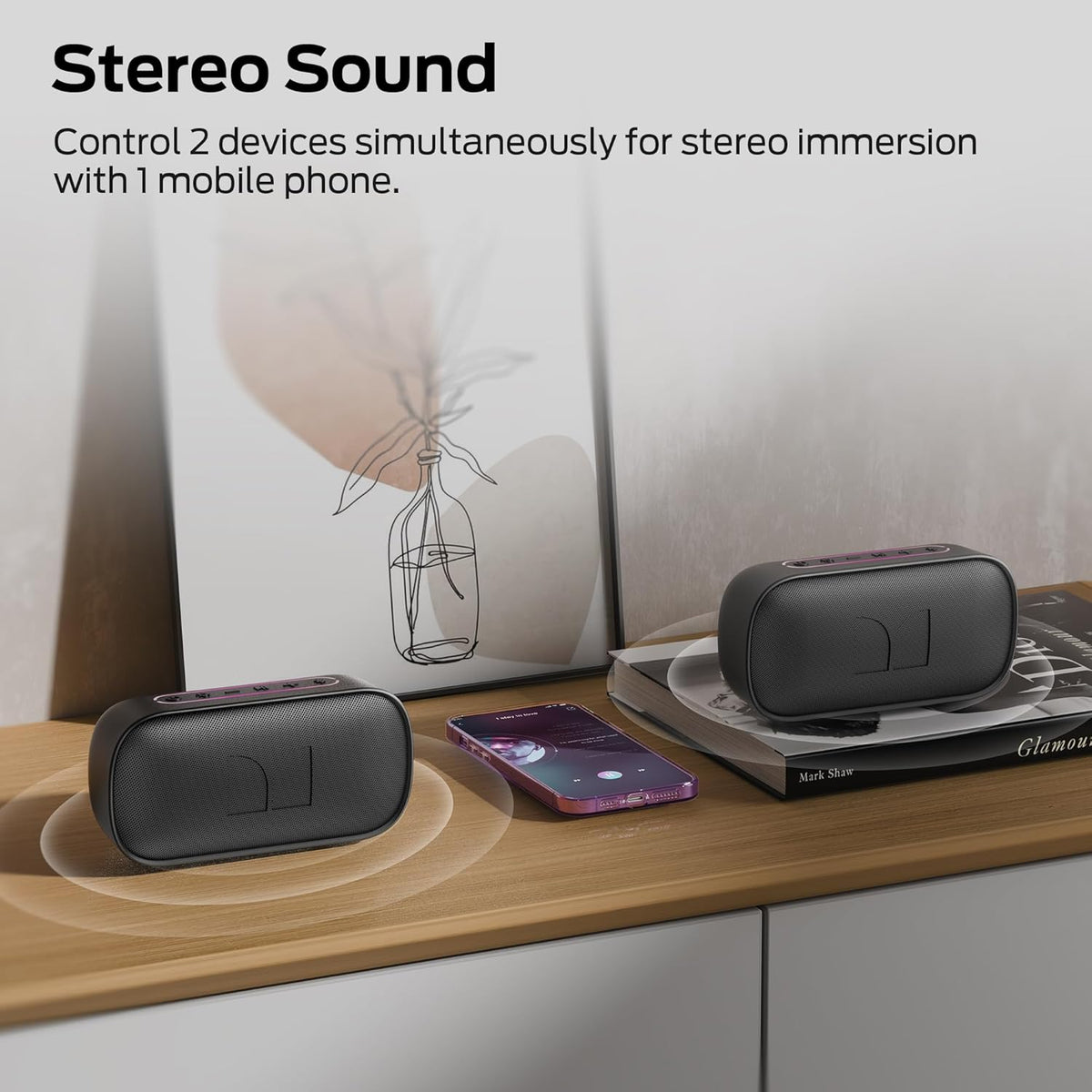 Monster S150 Speaker, Strong Bluetooth 5.4, IPX7 Waterproof Wireless Speaker, Support Sulti-Channel Connection, HD Hands-Free Calling, Compact Design Bluetooth Speakers - PuriLite