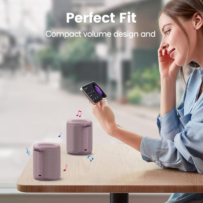 Deeyaple Portable Bluetooth Speaker, IP67 Waterproof Mini Bluetooth Speaker Wireless V5.3 with Stereo Sound,All Day,TWS Pairing,LED Light,Gift for him/her (Black) - PuriLite