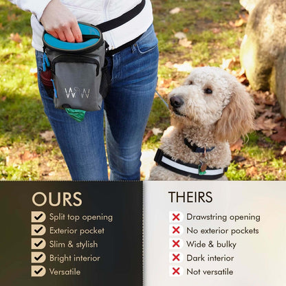 Wolf in Winter Quickdraw XL Dog Treat Pouch Bag for Training with Waste Bag Holder Phone Pocket and Belt Clip – Dog Accessories for Walking Hiking and Puppy Essentials – (Raspberry) - PuriLite
