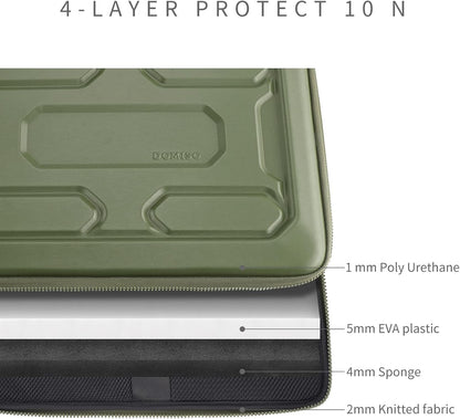 DOMISO 15.6 inch Laptop Sleeve with Handle Protective Shockproof Waterproof EVA Case for 15.6" Yoga 720 IdeaPad 310 320 ThinkPad T570/Legion 5 Gen 6/HP Envy 15/15.6" Notebooks, Dark Blue - PuriLite