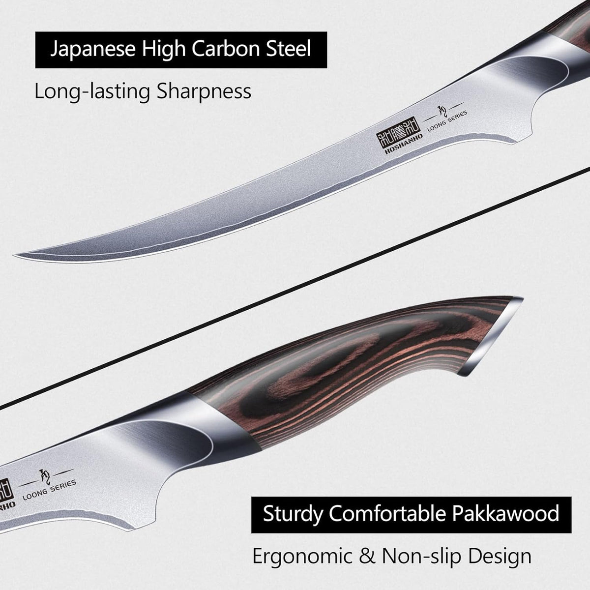 HOSHANHO Fillet Knife | Japanese Fillet Knife | Boning Knife | High Carbon Stainless Steel Knife | Professional Fish Knife | Ergonomic Kitchen Knife - PuriLite