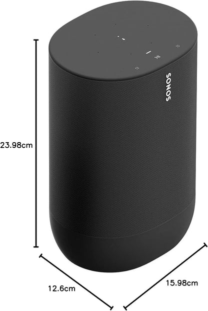 Sonos Move - Battery-Powered Smart Speaker Wi-Fi and Bluetooth with Alexa Built-in - Black - PuriLite