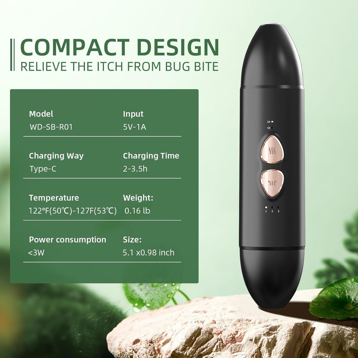 Insect Bite Relief Pen Chemical Free Heat Therapy Electronic Mosquito Bites Bee Stings Portable Reusable - PuriLite