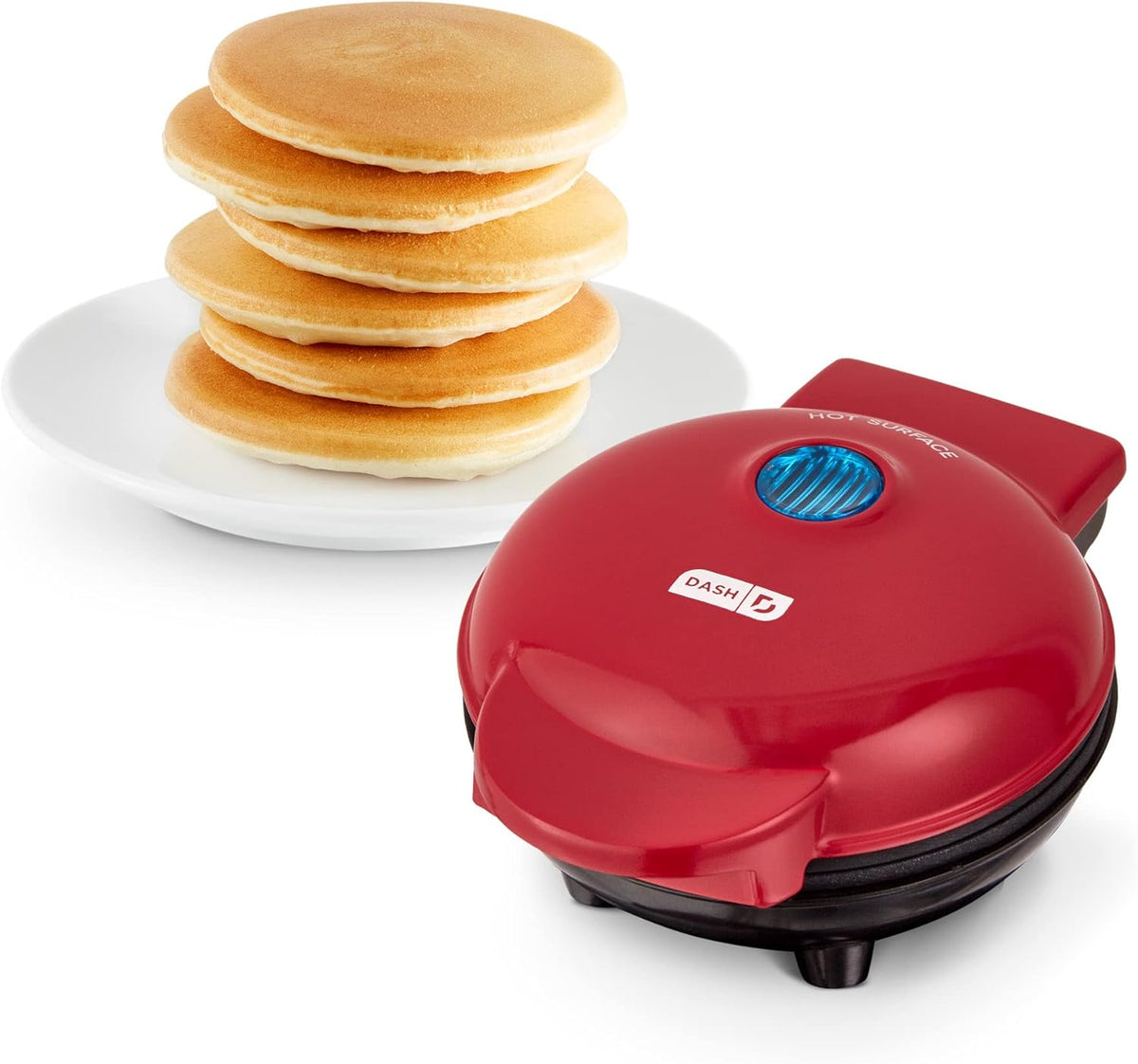 DASH Mini Maker Electric Round Griddle for Individual Pancakes, Cookies, Eggs & Other on The go Breakfast, Lunch & Snacks with Indicator Light + Included Recipe Book - White - PuriLite