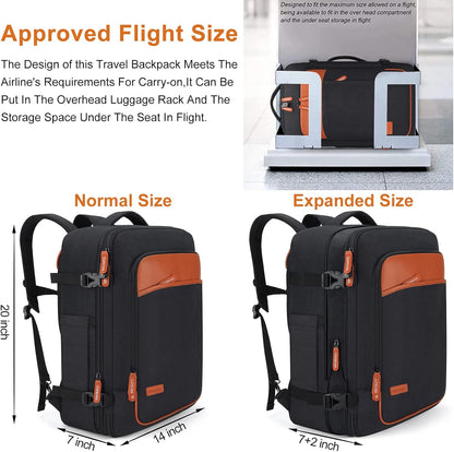 Lumesner Carry on Backpack, Extra Large 40L Flight Approved Travel Backpack for Men & Women - PuriLite