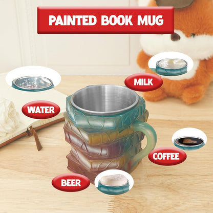 Purilite Select Hand-Painted Glass Book Mug - PuriLite