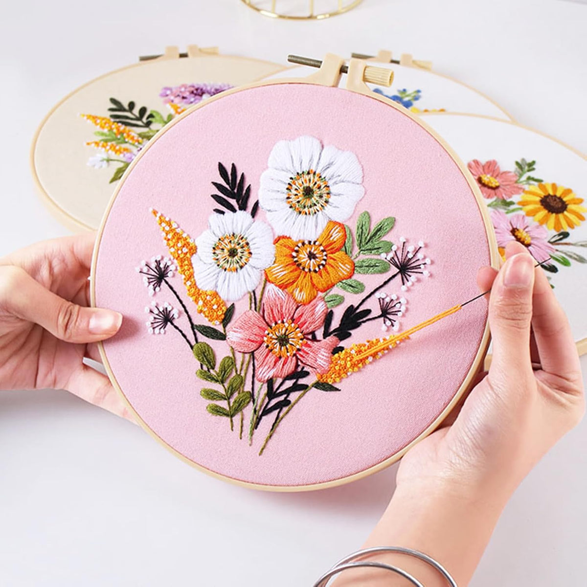 Purilite Select 3-Sets Flower Embroidery Kit - PuriLite