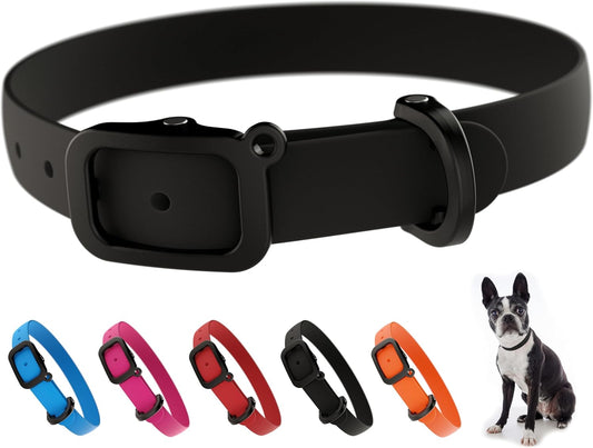 Waterproof Dog Collar - Durable, Comfortable and Adjustable Silicone Dog Collar with Wear Resistant Buckle and ID Tag Ring for Small Dogs by Nuvuq (Black, Small) - PuriLite