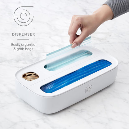 YouCopia StoraBag Drawer Food Bags Dispenser, 3-Slot, Plastic Sandwich Bag Organizer for Kitchen Storage - PuriLite