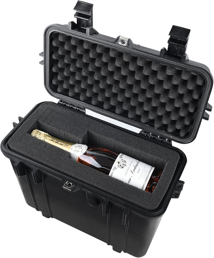 MEIJIA Portable Waterproof Protective Hard Case,Camera Case with Customizable Fit Foam Inserted, Elegant Black (9.17"x 7.56"x4.33") - PuriLite