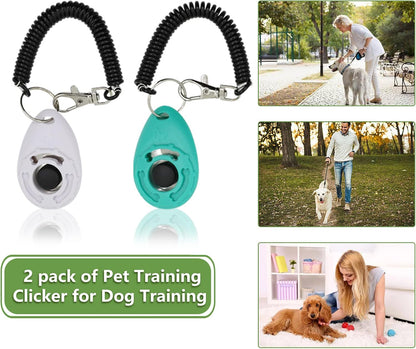 MGKSHADOW Dog Treat Pouch 1pc, Pet Training Clicker 2 pcs, Pet Treat Pouch, Built-in Poop Bag Dispenser (Black) - PuriLite