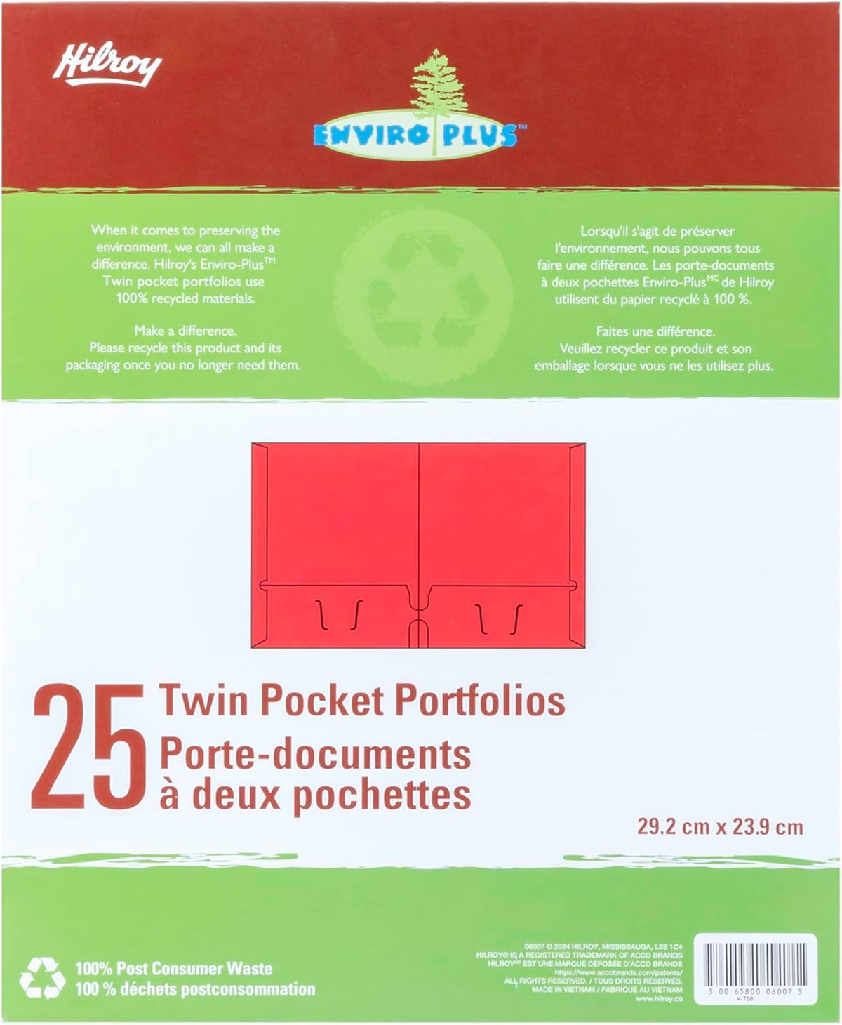 Hilroy Twin Pocket Portfolios, 9.5" x 11.75", 4-Pack, Assorted Colours (06042) - PuriLite