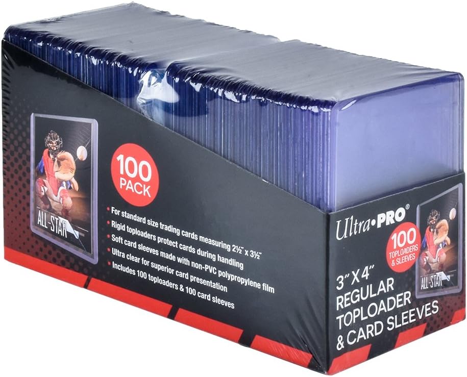 Ultra PRO 3" x 4" Clear Regular Toploaders and Soft Sleeves Bundle (100ct) for Standard Size Cards - PuriLite
