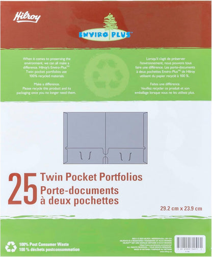 Hilroy Twin Pocket Portfolios, 9.5" x 11.75", 4-Pack, Assorted Colours (06042) - PuriLite