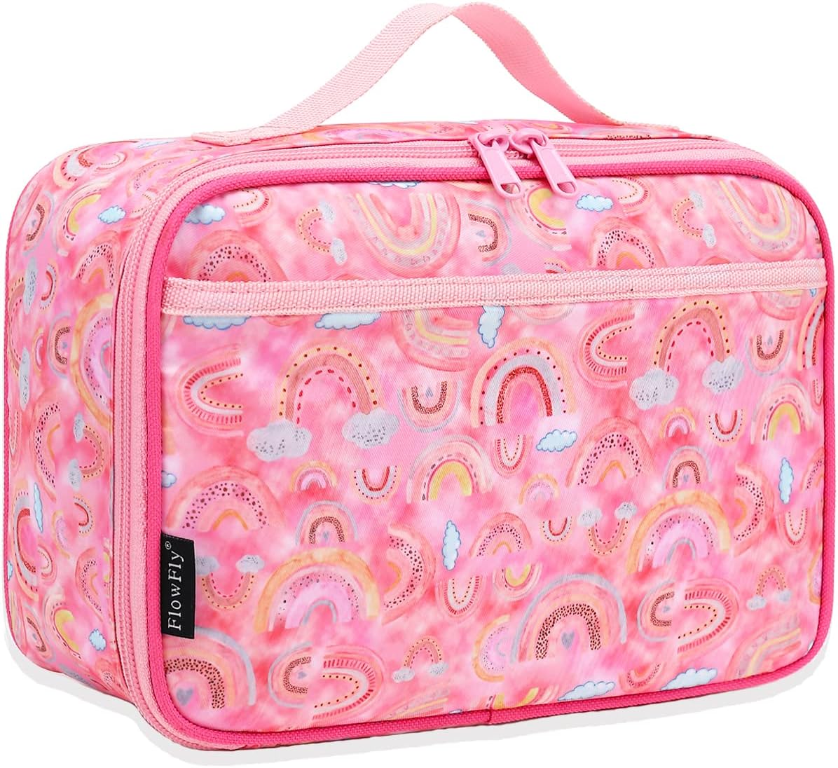 FlowFly Kids Lunch Box Insulated Soft Bag Mini Cooler Back to School Thermal Meal Tote Kit for Girls, Boys, Black - PuriLite