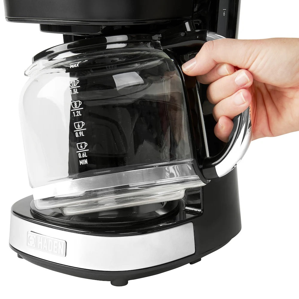 Haden Heritage 12-Cup Programmable Coffee Maker -Black and Chrome - PuriLite