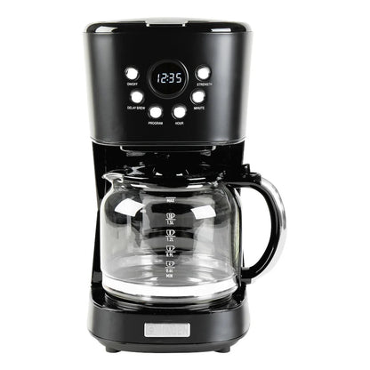 Haden Heritage 12-Cup Programmable Coffee Maker -Black and Chrome - PuriLite
