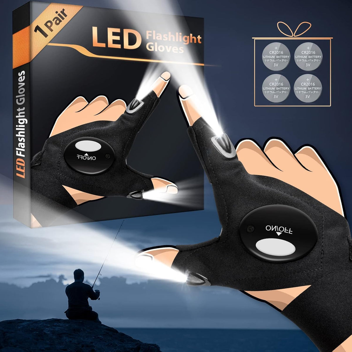 LED Flashlight Gloves – Hands-Free Light Gloves for Repair, Fishing & Camping - PuriLite